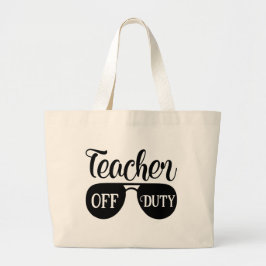 Cute Teacher of duty word art Grote Tote Bag