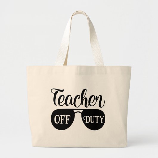Cute Teacher of duty word art Grote Tote Bag (Voorkant)