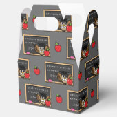 Cute Teacher Owl met Apple Cartoon Bedankdoosjes (Geopend)