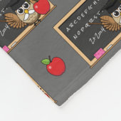 Cute Teacher Owl met Apple Cartoon Fleece Deken (Hoek)