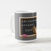 Cute Teacher Owl met Apple Cartoon Koffiemok (Voorkant links)