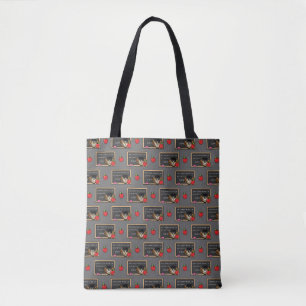 Cute Teacher Owl met Apple Cartoon Tote Bag