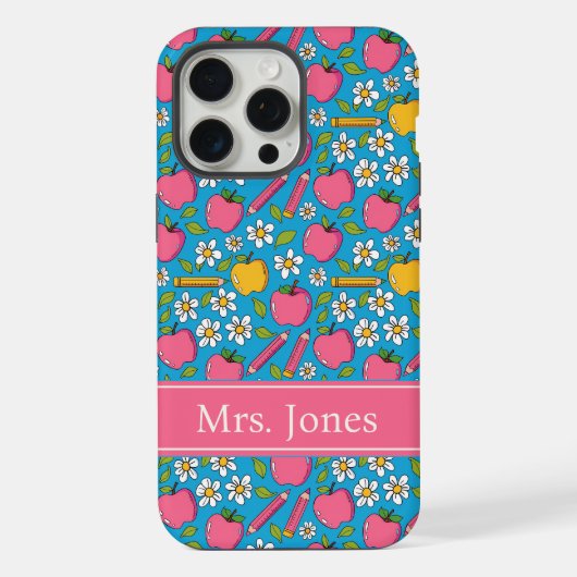 Cute Teacher Phone Case | Personalized Name iPhone Hoesje (Achterkant)