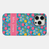 Cute Teacher Phone Case | Personalized Name iPhone Hoesje (Achterkant horizontaal)
