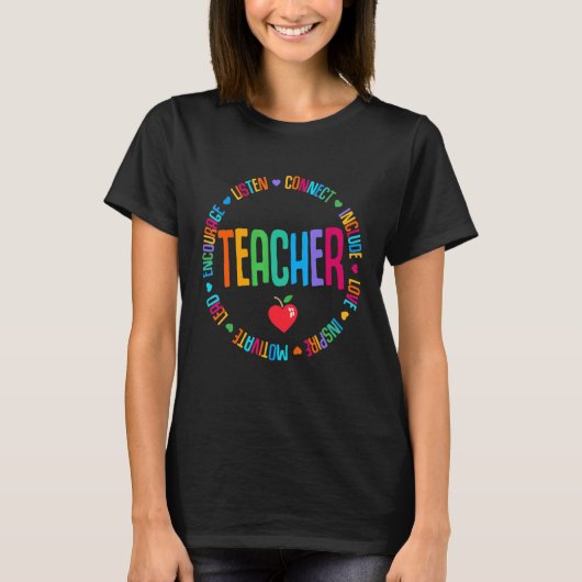 Cute Teacher Squad Inspirerend Colorful Elementa T-shirt (Voorkant)