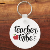Cute Teacher Tribe woordkunst Sleutelhanger (Voorkant)