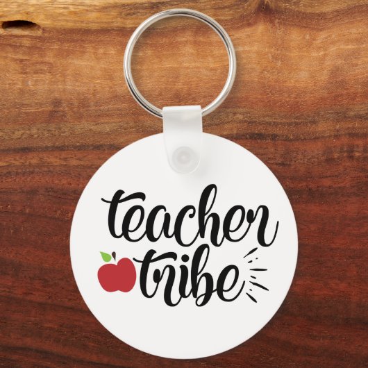 Cute Teacher Tribe woordkunst Sleutelhanger (Voorkant)
