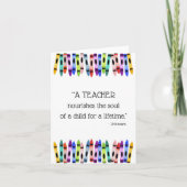 Cute Teacher voedt de ziel van het kind voor zijn  Kaart (Voorkant)