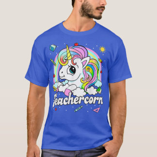 Cute Teachercorn met Unicorn Girl Kis Teacher T-S T-shirt