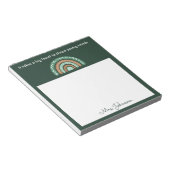 Cute Teachers Boho Rainbow op Green Notepad Notitieblok (Schuin)