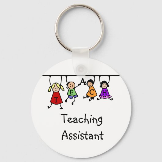Cute Teaching Assistant met Kinder Cartoon Sleutelhanger (Voorkant)