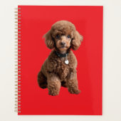  Cute Teacup Poodle Red Folder Planner (Voorkant)