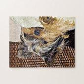 Cute Teacup Yorkie Yorkshire Terrier Digital Art Legpuzzel (Horizontaal)