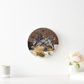 Cute Teacup Yorkie Yorkshire Terrier Digital Art Ronde Klok (Huis)