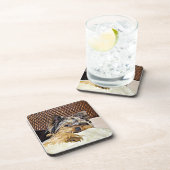 Cute Teacup Yorkie Yorkshire Terrier Digital Bier Onderzetter (Rechterzijde)