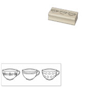 Cute Teacups - Row van Tea Cups Rubberstempel (Gestempeld)