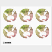 Cute teal bunny happy Easter stickers (Vel)