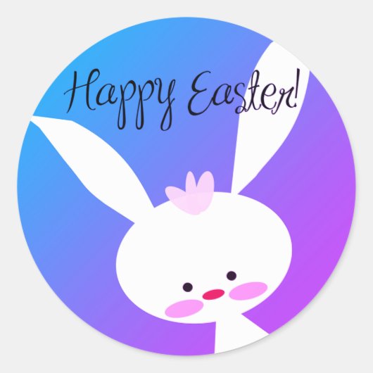 Cute teal bunny happy Easter stickers (Voorkant)