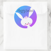 Cute teal bunny happy Easter stickers (Tas)