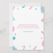 Cute Teal Candy Christmas Tree Card Feestdagenkaart (Achterkant)