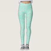 Cute Teal Cats Whimsical Patterned Leggings (Voorkant)