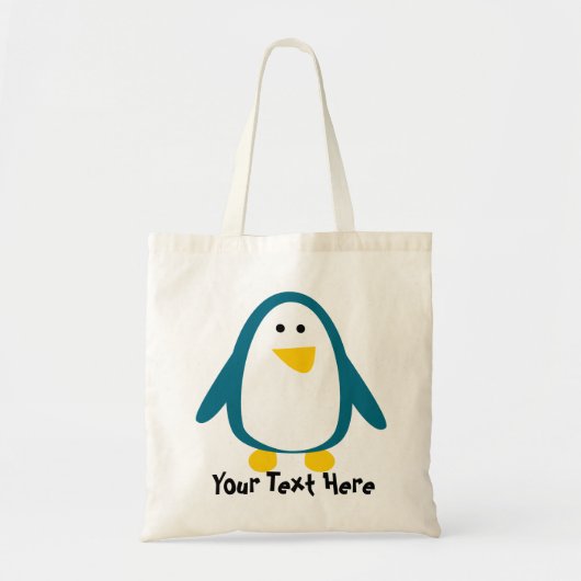 Cute Teal en Witte Pinguïn Boodschappentas Tote Bag (Voorkant)