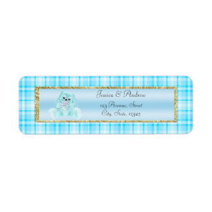 Cute Teal Konijn Baby Shower Etiket