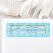 Cute Teal Konijn Baby Shower Etiket (Insitu)