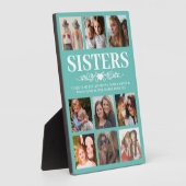 Cute Teal Zusters Fotocollage Fotoplaat (Zijkant)