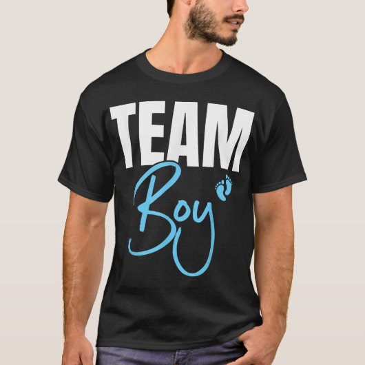 Cute Team Boy gender onthult party Idee for dad T-shirt (Voorkant)