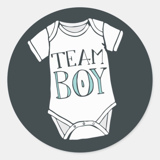 Cute Team Boy Gender onthult ticker Ronde Sticker (Voorkant)