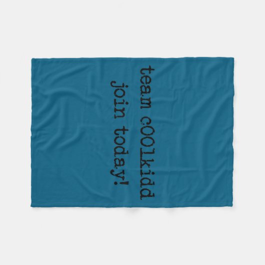 Cute Team C00lkidd Join Today Funny Quote  Fleece Deken (Voorkant (Horizontaal))