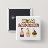 Cute Team Cupcake-pen Vierkante Button 5,1 Cm (Voorkant /achterkant)