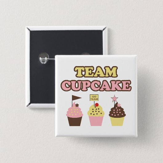 Cute Team Cupcake-pen Vierkante Button 5,1 Cm (Voorkant /achterkant)