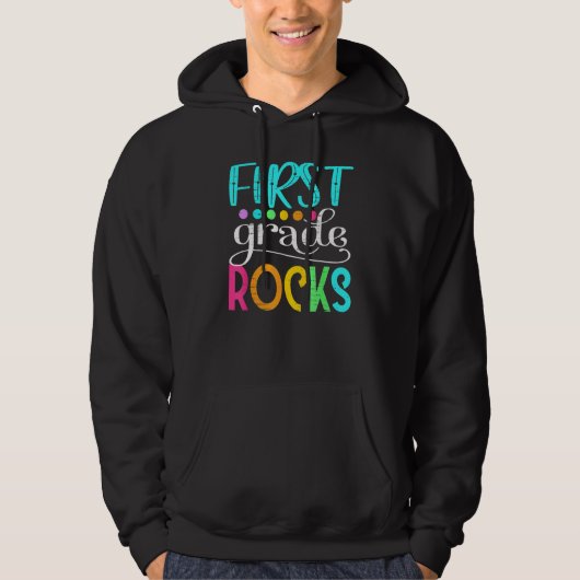 Cute Team First Grade Hello 1st Grade Rocks Back T Hoodie (Voorkant)
