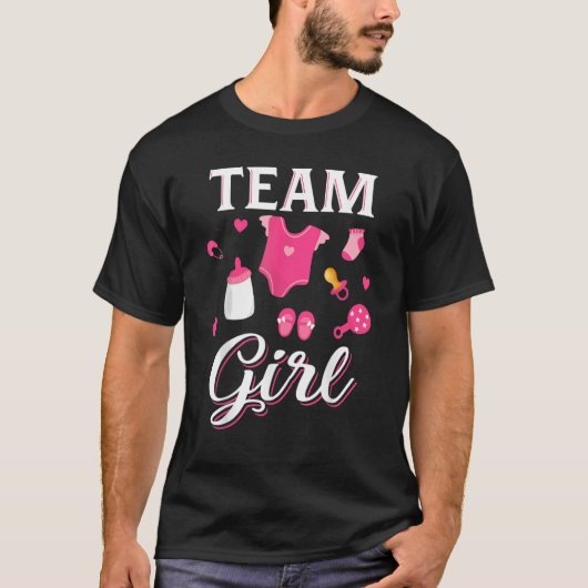 Cute Team Girl  Gender Reveal  Team Pink T-shirt (Voorkant)