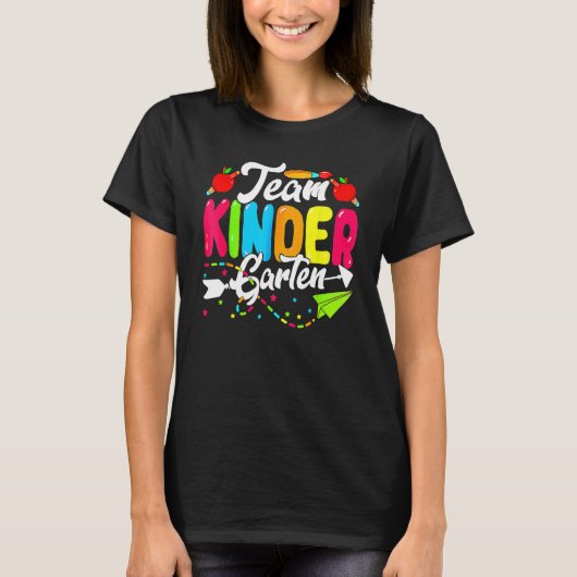 Cute Team Kindergarten Happy Back To School Teache T-shirt (Voorkant)