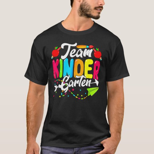 Cute Team Kindergarten Happy Back To School Teache T-shirt (Voorkant)