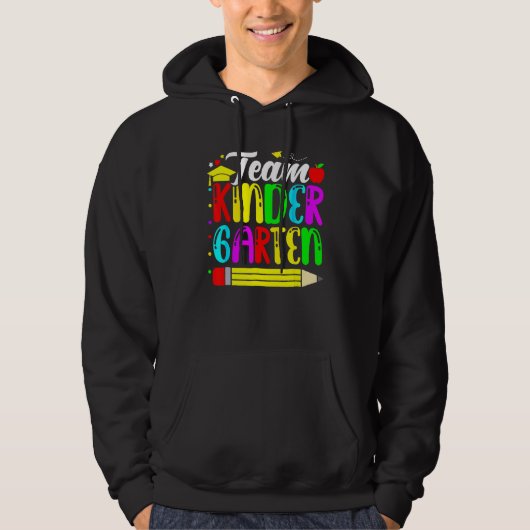 Cute Team Kindergarten Pencil Back To School Teach Hoodie (Voorkant)