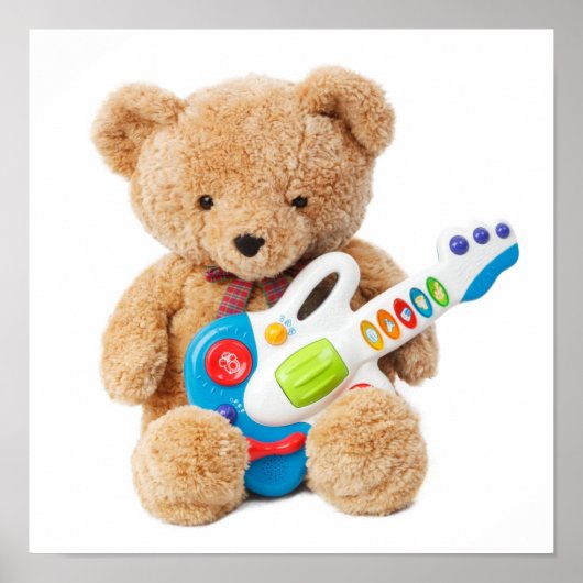 Cute Teddibeer Gitaar Poster (Voorkant)