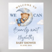 Cute Teddy Baby Shower for a Girl Poster (Voorkant)
