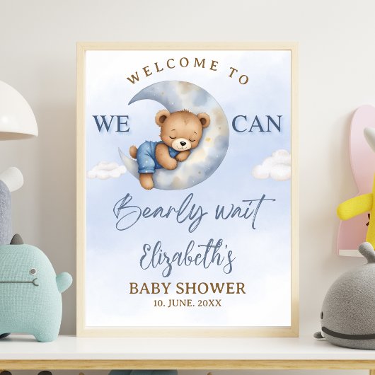 Cute Teddy Baby Shower for a Girl Poster