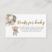 Cute Teddy Balloons Books for Baby Enclosure Card Informatiekaartje (Voorkant)