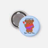 Cute Teddy Bear #1 Round Magnet (Voorkant / Achterkant)