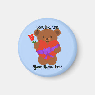 Cute Teddy Bear #1 Round Magnet