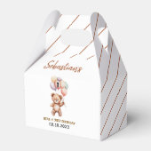 Cute Teddy Bear 1st Birthday | Sweet Bear  Bedankdoosjes (Voorkant Zijde)