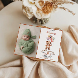 Cute Teddy Bear 1st Birthday | Sweet Bear Kaart