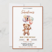 Cute Teddy Bear 1st Birthday | Sweet Bear  Kaart (Voorkant)