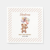 Cute Teddy Bear 1st Birthday | Sweet Bear  Servet (Voorkant)
