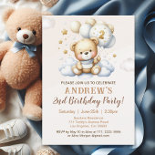 Cute Teddy Bear 2nd Birthday for Boy Kaart